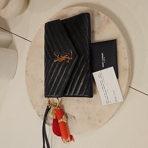 YSL Cassandre Flap Pouch Black